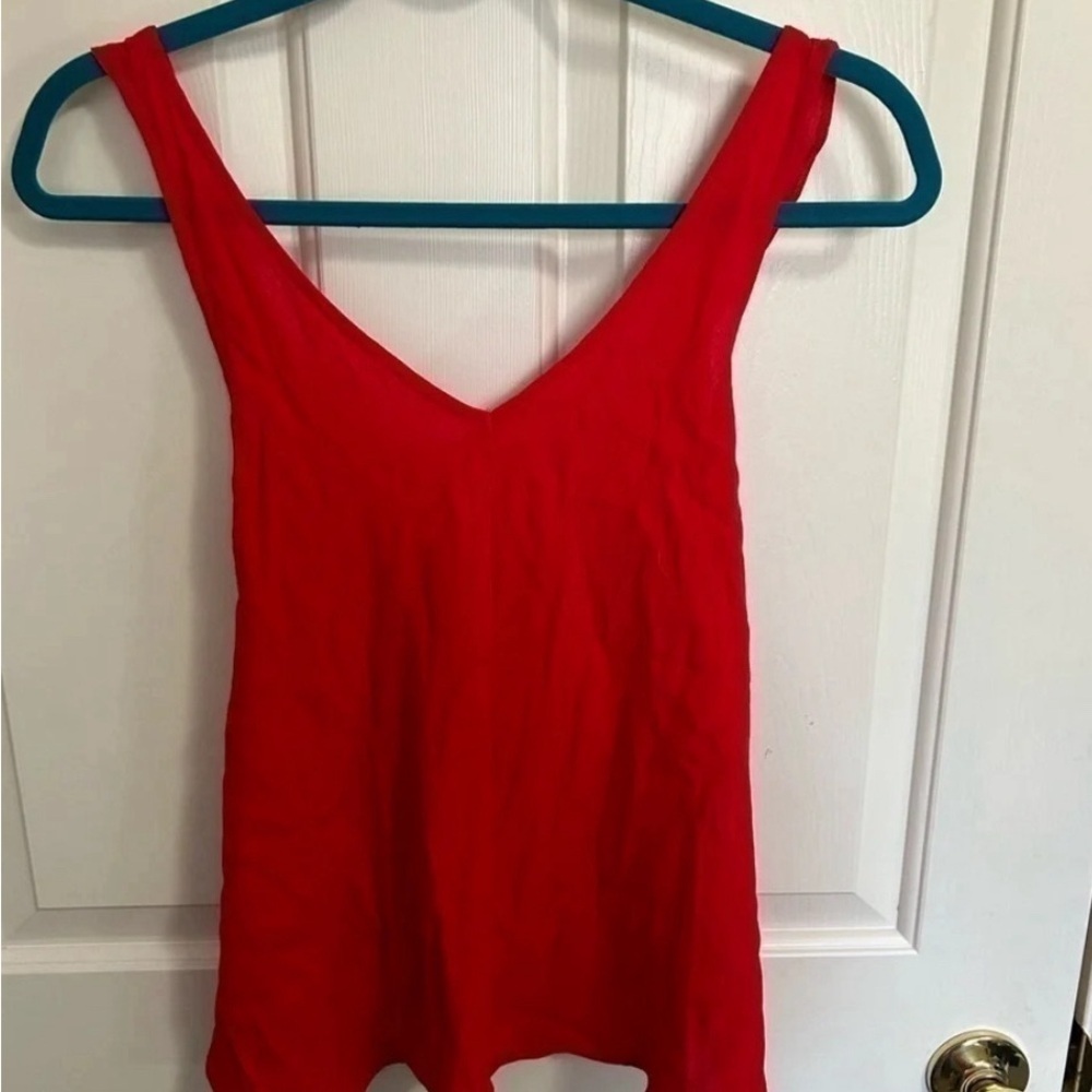ASOS Ruffle Open Back Red Tank Size 4 NWT